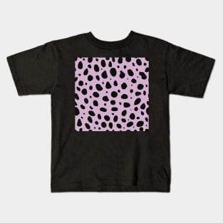 Mauve and Black Cheetah Print Animal Print - Light Purple Kids T-Shirt